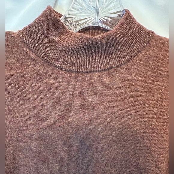 Conte Di Milano Sweater Men’s XL Merino Wool Brown Mock Neck Long Sleeve - Picture 2 of 7